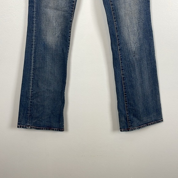 Pepe Jeans London Womens 28 Bootcut 4 Pocket Embroidered Design Stud Blue Pants - Picture 2 of 11